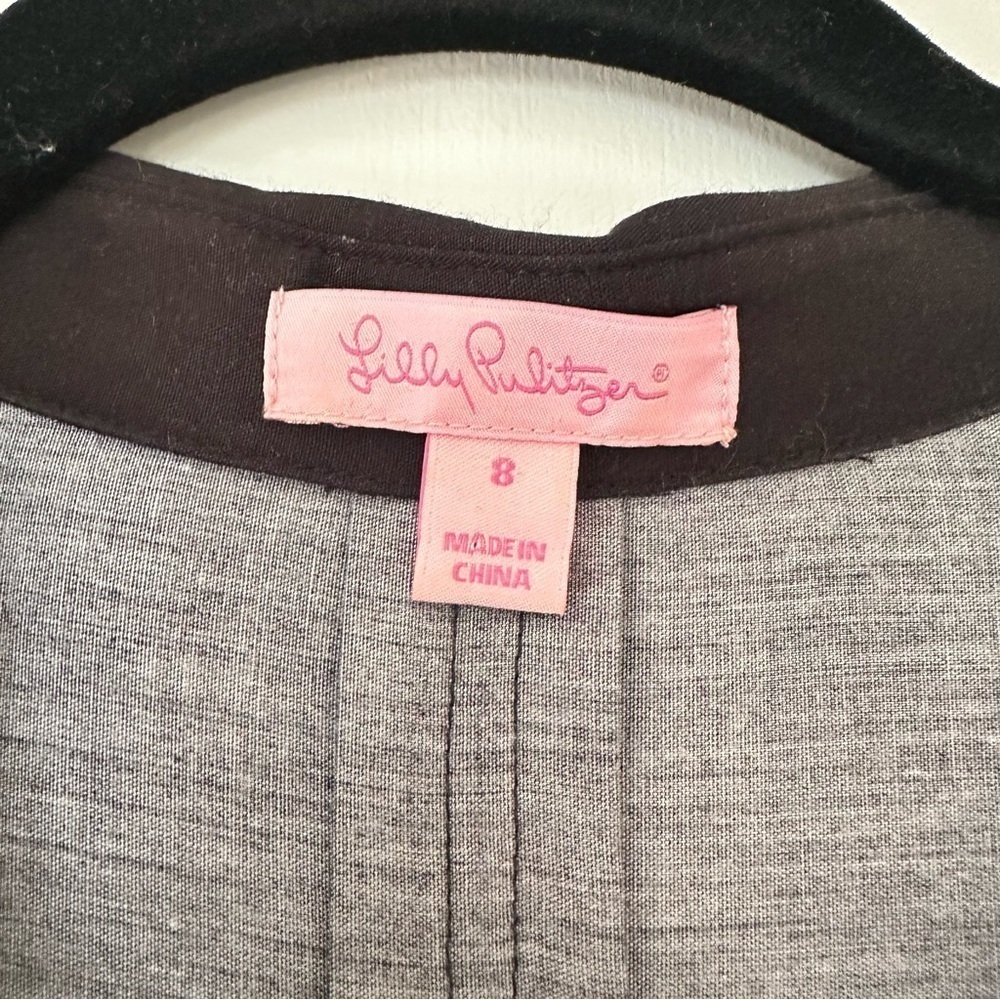 Lilly Pulitzer Elexa Black Palm Crazy Collared Dress - Picture 5 of 8